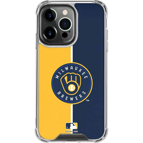 MLB Milwaukee Brewers Split iPhone 16 Pro Clear Case